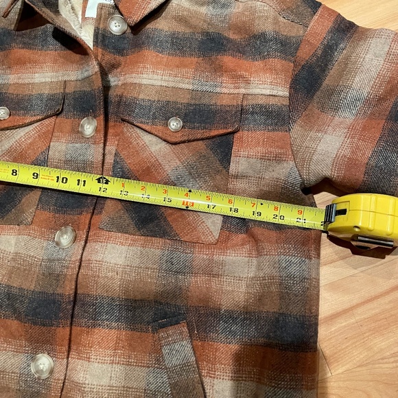 American Eagle Plaid Flannel Shirt Jacket / Shacket - fur lined - Sz M - Picture 6 of 9